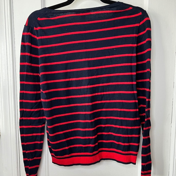J. Crew Mercantile Womens Medium Navy Red Sweater Striped - Small - Picture 2 of 3